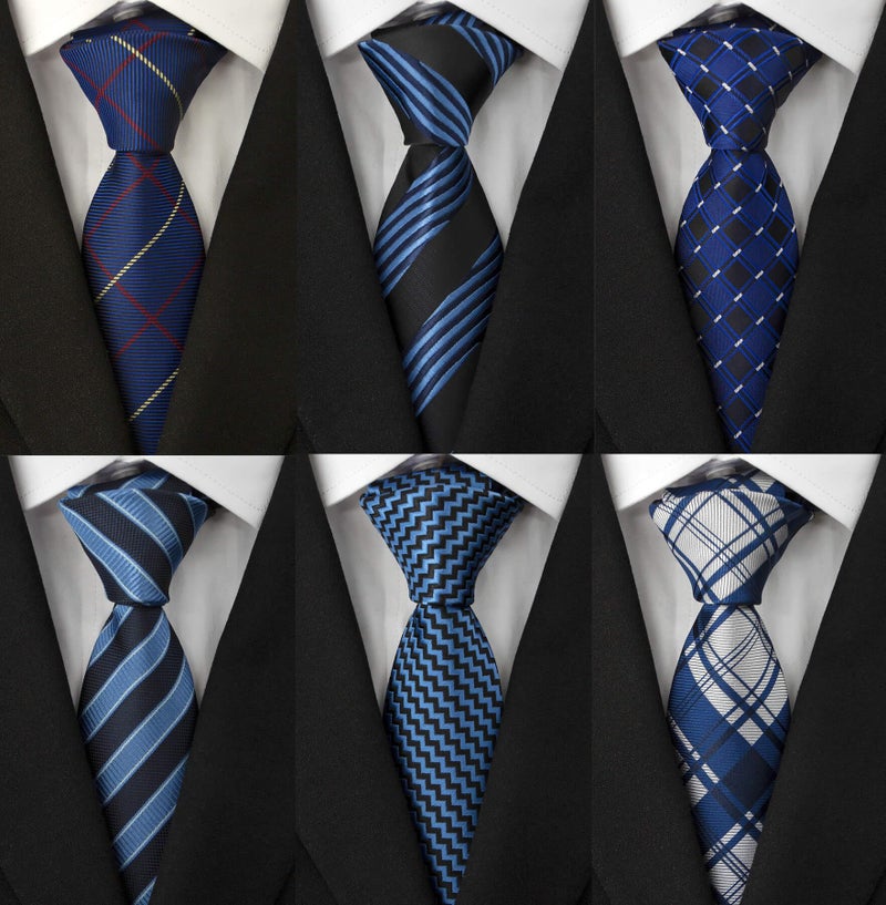 Adulove Men's Necktie Classic Silk Tie Woven Jacquard Neck Ties 6 PCS - Image 3